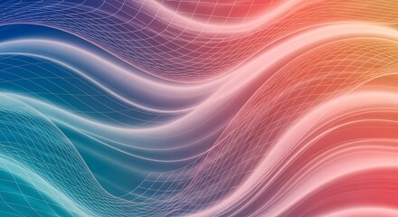 Abstract graphic design with flowing waves and vibrant colors.