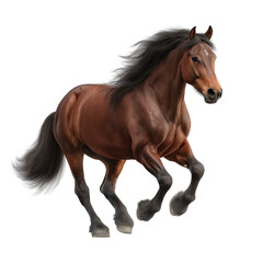Obraz premium Brown horse running freely PNG image, transparent background