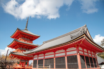 Obraz premium The most beautiful viewpoint of Kiyomizu-dera is a popular tourist destination in Kyoto City, Japan.