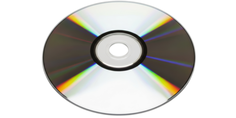 Compact disc with rainbow reflection
