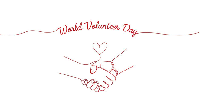 World volunteer day handshake illustration