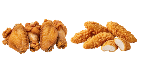 Fried chicken wings and chicken tenders
