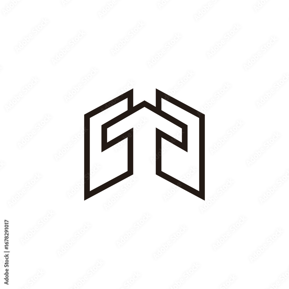 Poster abstract arrow up building abstract shape logo vector