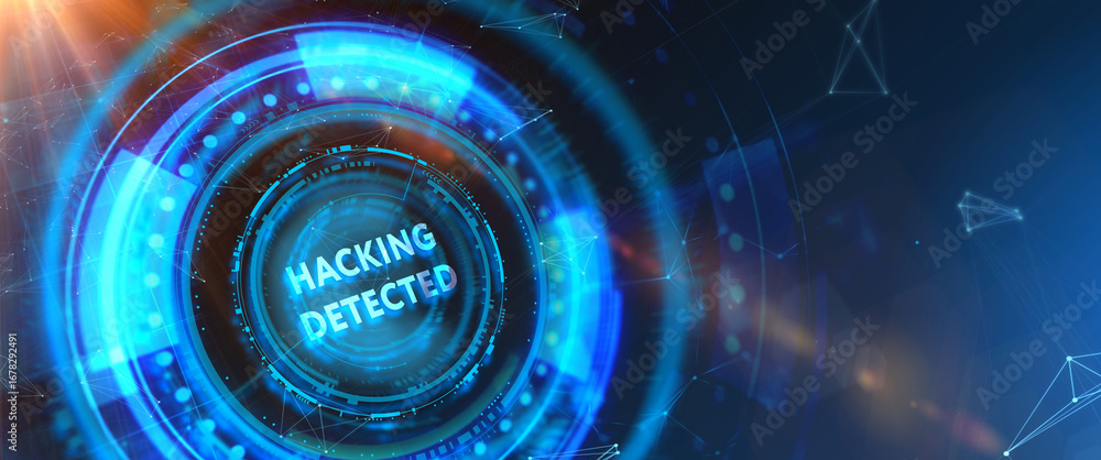 Poster hacking detected. concept meaning activities that seek to compromise affairs are exposed entering ne