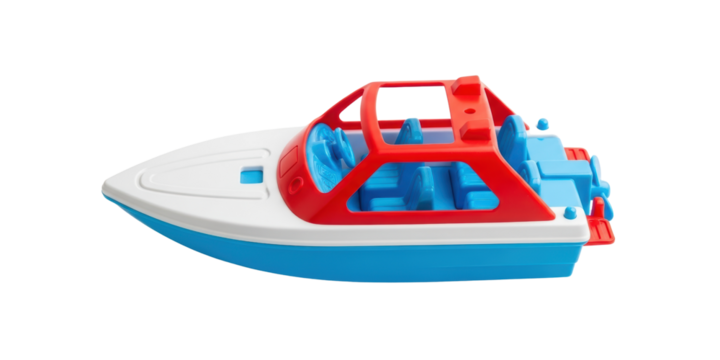 Colourful plastic toy boat
