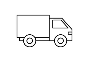 Icono negro de camión en fondo blanco