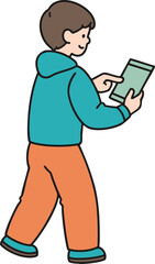 man reading a e-book
