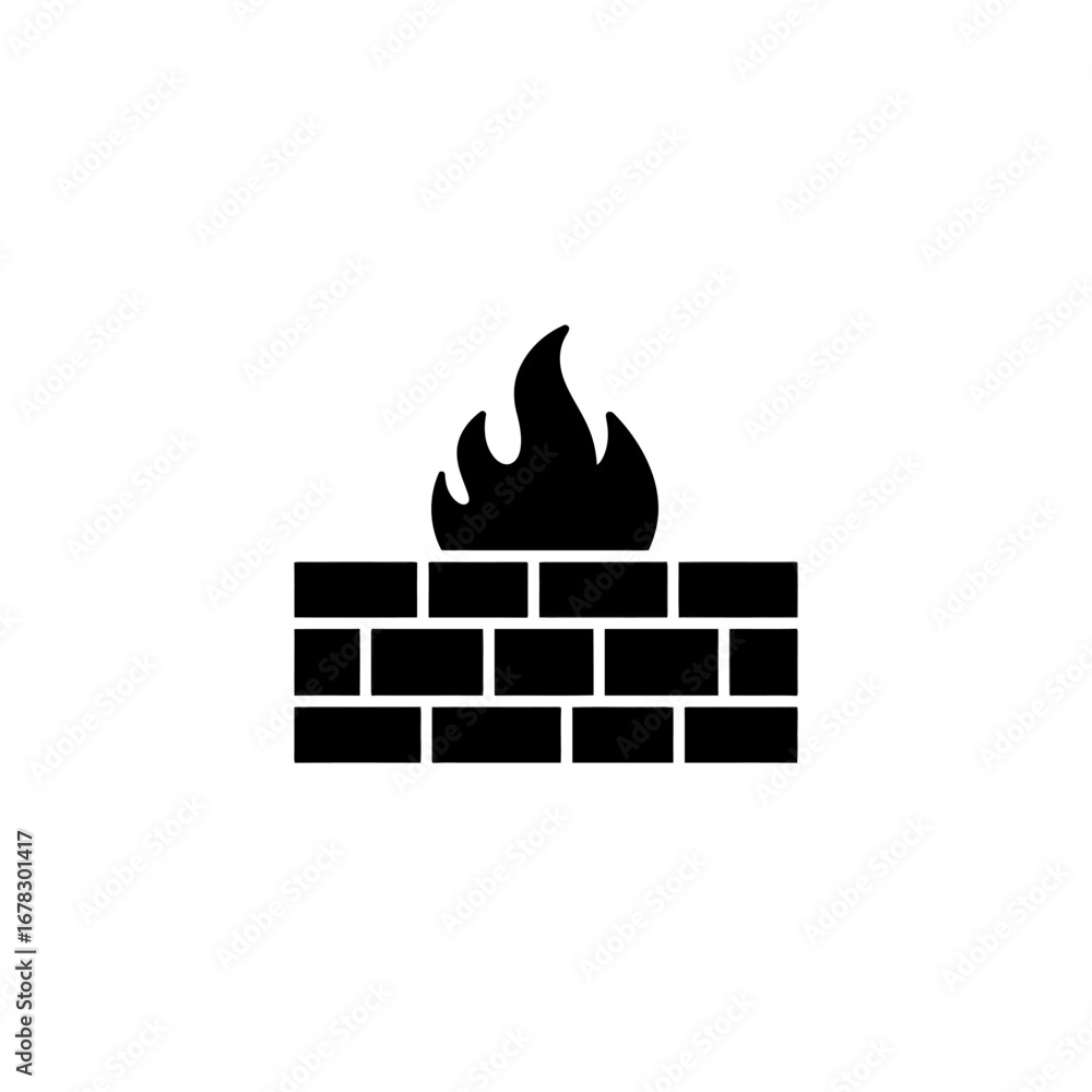 Aufkleber digital firewall protecting data from cyber threats with secure network infrastructure, symbolizing 