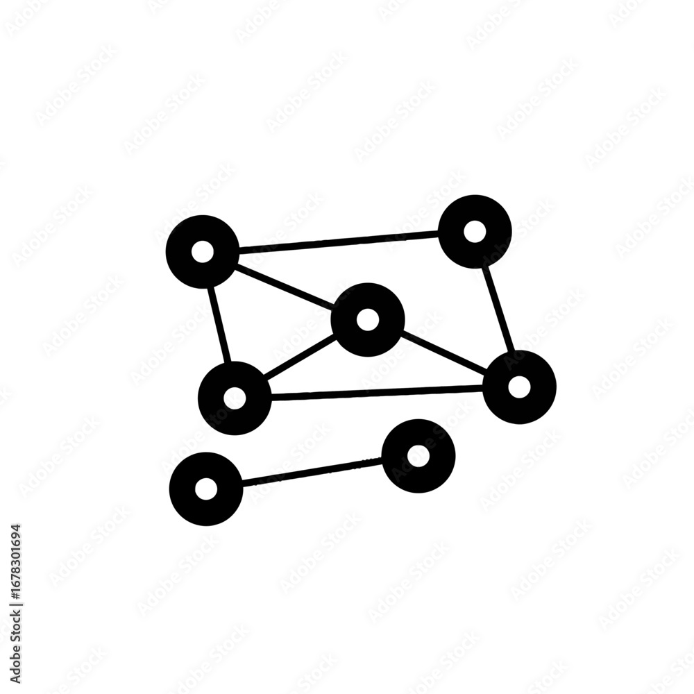 Aufkleber abstract network of interconnected nodes representing data flow, communication, and digital connecti