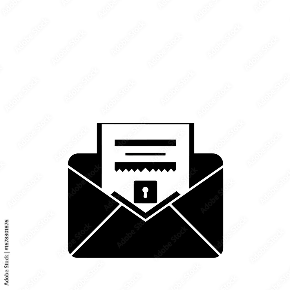 Poster email communication concept with a message inside an open envelope, ideal for digital marketing, bus