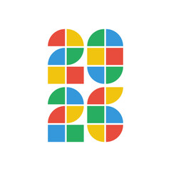 2026 happy new year greetings template, annual report or brochure cover design, social media post mockup © MasterSergeant