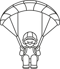 a paragliding man