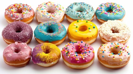 Multicolored donut platter with candy toppings
