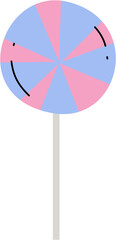 Colorful Lollipop Candy Two Tone Vector Illustration