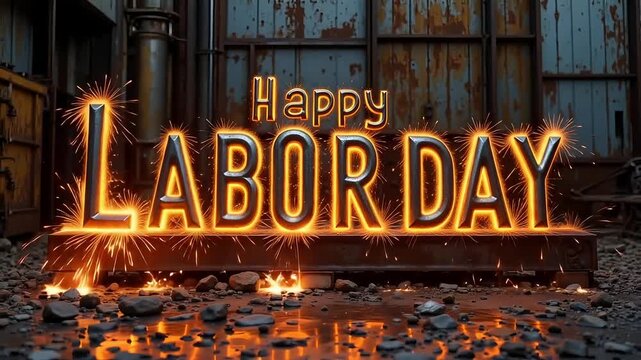 Celebrate Labor Day with fiery sparks and industrial strength, honoring hard work and dedication.