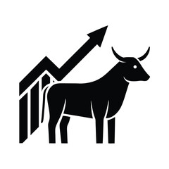 Bull market trend with upward arrow graph