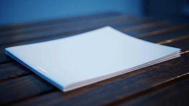 White Paper Stack on Dark Wooden Table