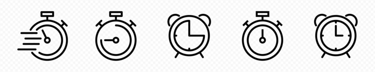 clock icons on white background. clock icon vector Illustration	
