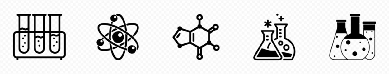 Science laboratory icons on white background. Chemistry icon vector Illustration