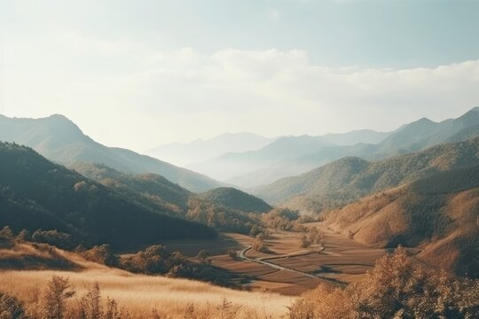Autumn mountain range outdoors nature plant.