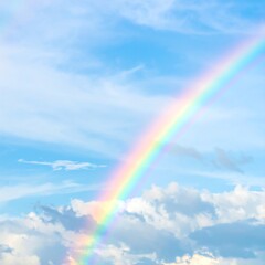 Rainbow in Cloudy Sky