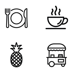 Food and Drink Icons dining coffee