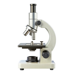 A silver and white microscope with black background used for scientific research and analysis created with generated ai