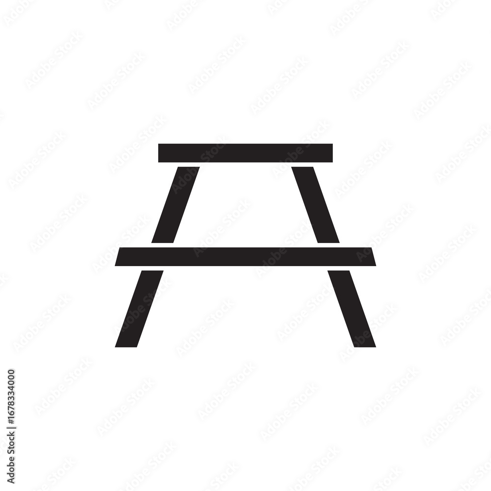 Poster camping table icon simple vector isolated symbol vector flat black simple illustration for web and a