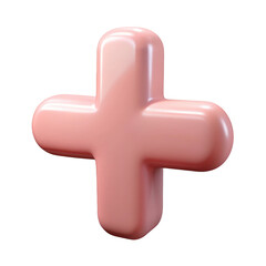 Obraz premium Pink plus sign icon isolated on transparent background