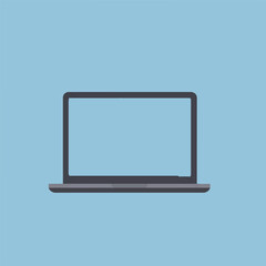 Gray laptop computer with a light blue screen background. Suitable for technology blogs, website banners, social media posts, and online advertisements.