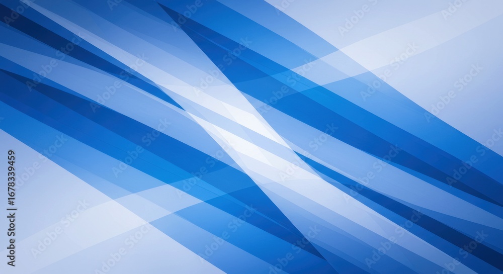 Aufkleber abstract background with overlapping blue and white diagonal stripes creating a dynamic, modern desi