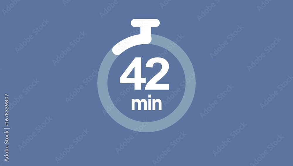 Poster symbolic 47 minute countdown graphic animation. alpha channel. transparent background motion design.