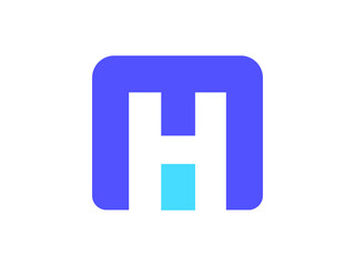 Abstract MH Letter Logo &ndash; Modern Square Monogram Design