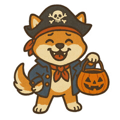 Cute Shiba Inu Halloween Clipart Set