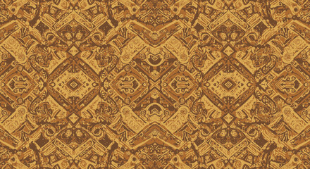 Intricate tribal pattern with rich brown hues offering a cultural aesthetic