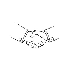 Vector illustration of handshake with cartoon reporter