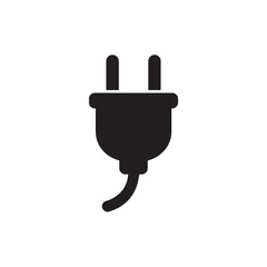 Obraz premium Plug silhouette black and white vector icon