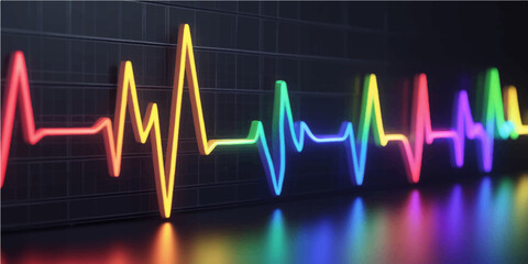 Medical illustration of an EKG heartbeat on a monitor, displaying a consistent, rhythmic cardiogram line symbolizing health and life