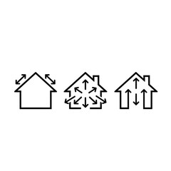Fototapeta premium Set of 3 house icons with arrows vector
