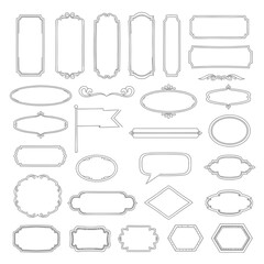 Set of 25 vintage label and badge frame illustrations