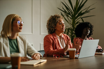 Businesswomen having a meeting in the office