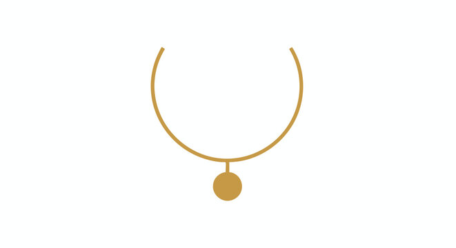 Minimalist Gold Necklace Icon with Circular Pendant Embodying Simple Elegance and Style for Modern Designs
