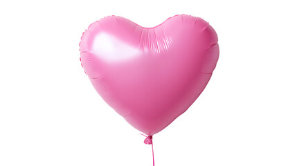 Pink heartshaped balloon isolated on transparent background