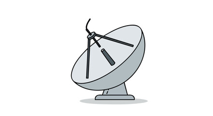 Simplified Illustration of a Satellite Dish for Telecommunications and Broadcasts