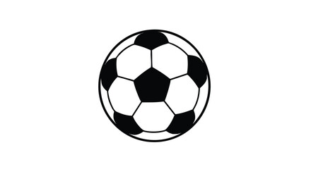Naklejka premium Classic soccer ball illustration showcasing the iconic black and white pattern, ready for matchday excitement and design elements featuring sports