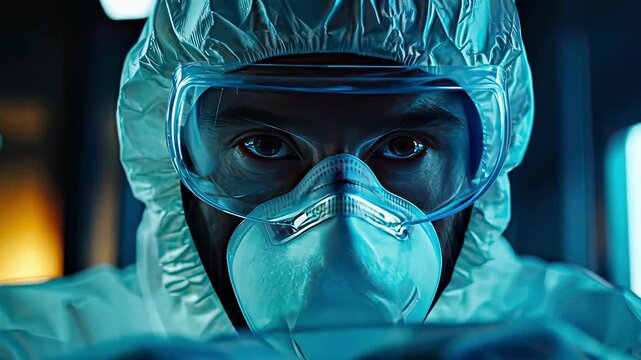 a virologist holds a monkey in his hands. Selective focus