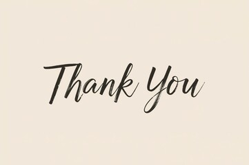 Handwritten Thank You note, beige background, card design, gratitude
