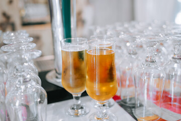 Refreshing beers served at a lively gathering in a cheerful setting