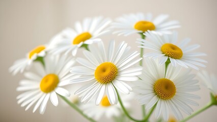 Obraz premium A delicate bouquet of daisies bathed in soft light, symbolizing purity and simplicity.