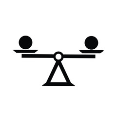 Simple black and white scale balance icon.